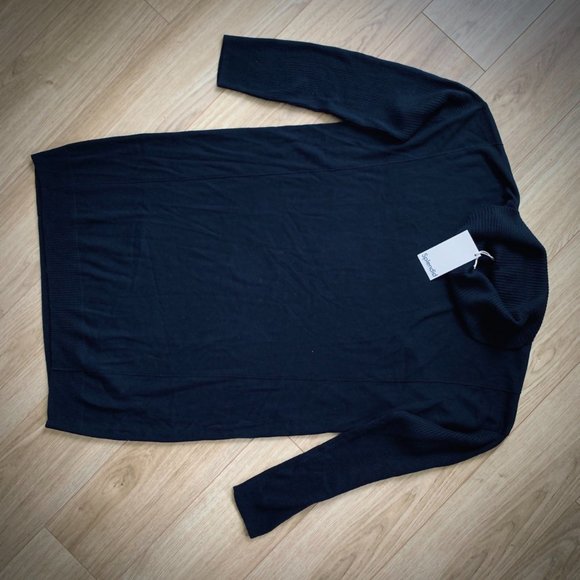 SPLENDID Black Cowl Neck Sweater Dress - Size M - Picture 2 of 11